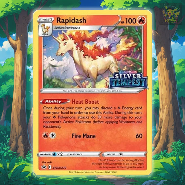 Rapidash SWSH270 - Silver Tempest Stamp - NM/MINT